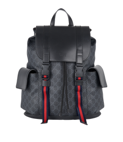 GG Supreme Backpack, Canvas, Black/Grey, 495563, 3*